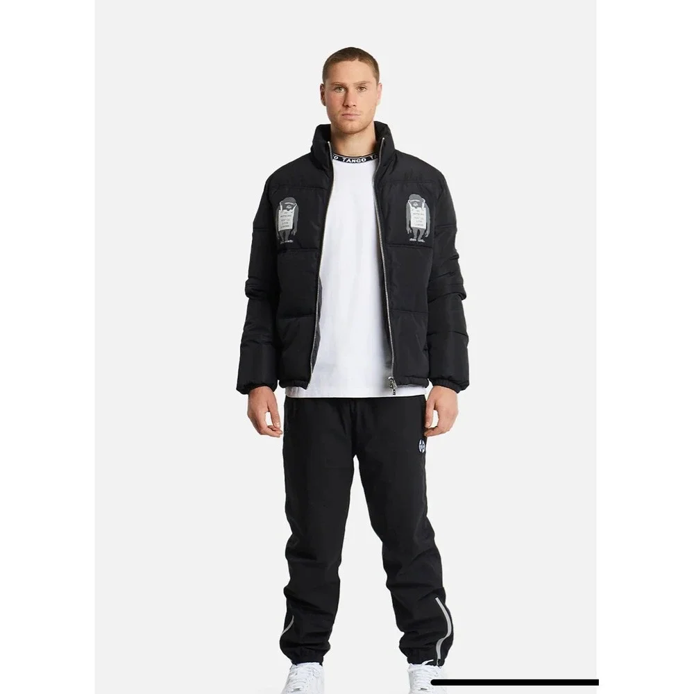 Tango Hotel Limited Edition Do Nothing Graffiti Black Puffer‎ Jacket XL